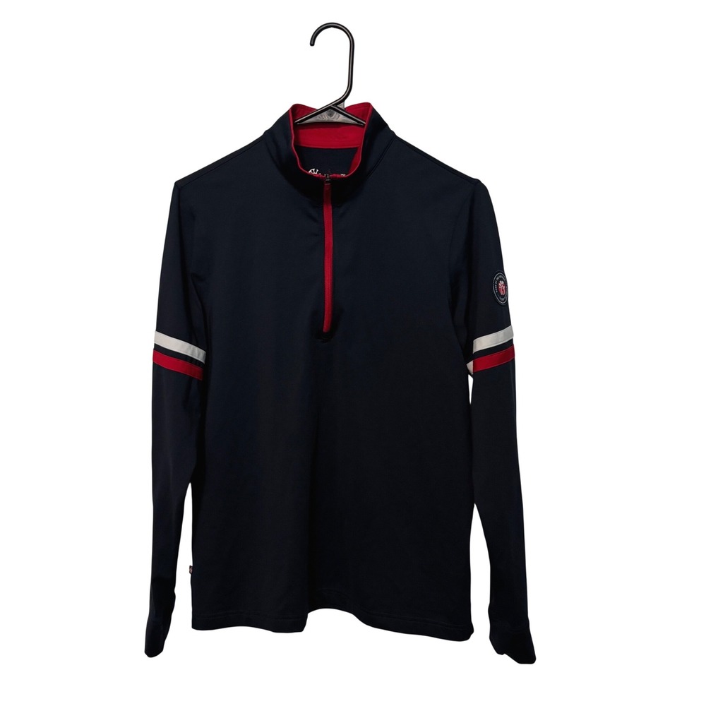 Oobe Chick fil A 1/4 Zip Pullover Mens Medium Navy Performance Employee SLIM